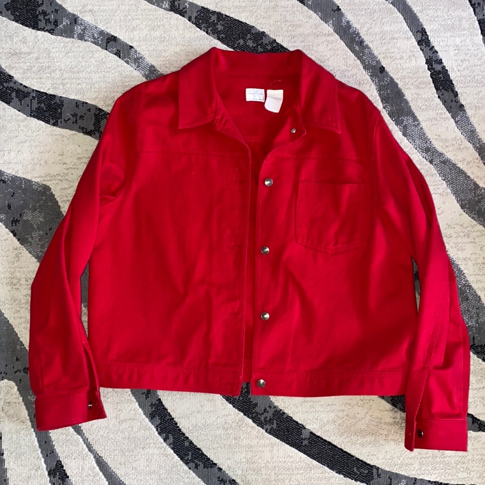 EMMA JAMES RED 100% COTTON ‘Jean’  JACKET